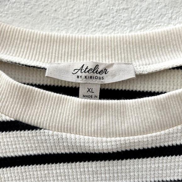 Crop Waffle Knit Stripe Tee - XL - Picture 3 of 4